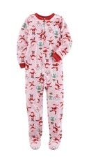 Carters NWT 18 Months Santa Christmas Footed Blanket Sleeper Fleece Pajama Girls