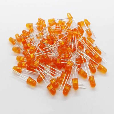 100Pc 5mm Orange Led Diode Great For Any Project. Nice and Bright