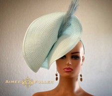 Aimee Fuller Baby Blue Royal Ascot Kentucky Derby Fascinator Hat Church Del Mar