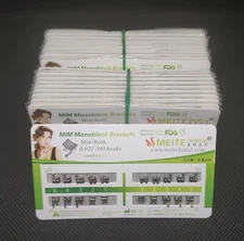 10 Sets Dental Orthodontics MIM Monoblock Brackets Mini Roth/MBT 022 345 hooks