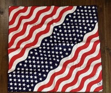 Vtg Bandana American Flag Patriotic Made In USA Cotton Blend Handkerchief New