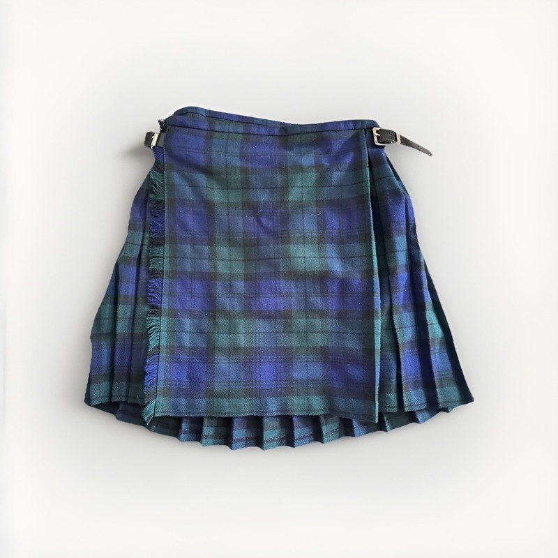 Glen Appin of Scotland Boys Pleated Blue Green Tartan Kilt 6 Campbell