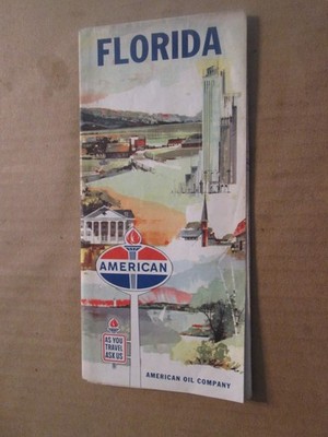 American Oil Company Amoco Road Map of Florida 1961