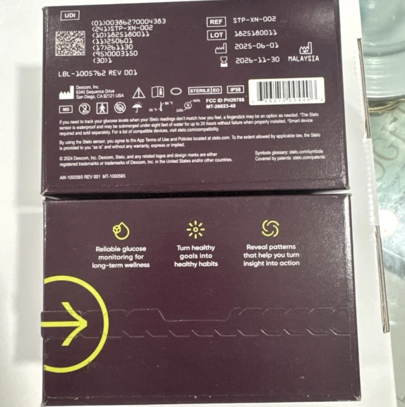 Kit de biossensor de glicose Stelo - 4 (2 caixas) monitores contínuos de glicose - Imagem 3 de 4