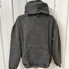 Illicit Bloc Mens Blank Hoodie Washed Black 600GSM 100% Cotton Boxy Fit