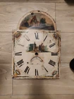 Antique Longcase Grandfather Arched Clock Face Dial Painted Art 28x39.4cm T