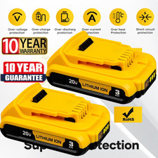 2Pack For DEWALT DCB207 20V 20Volt Max Lithium-Ion Compact Battery DCB203 DCB201