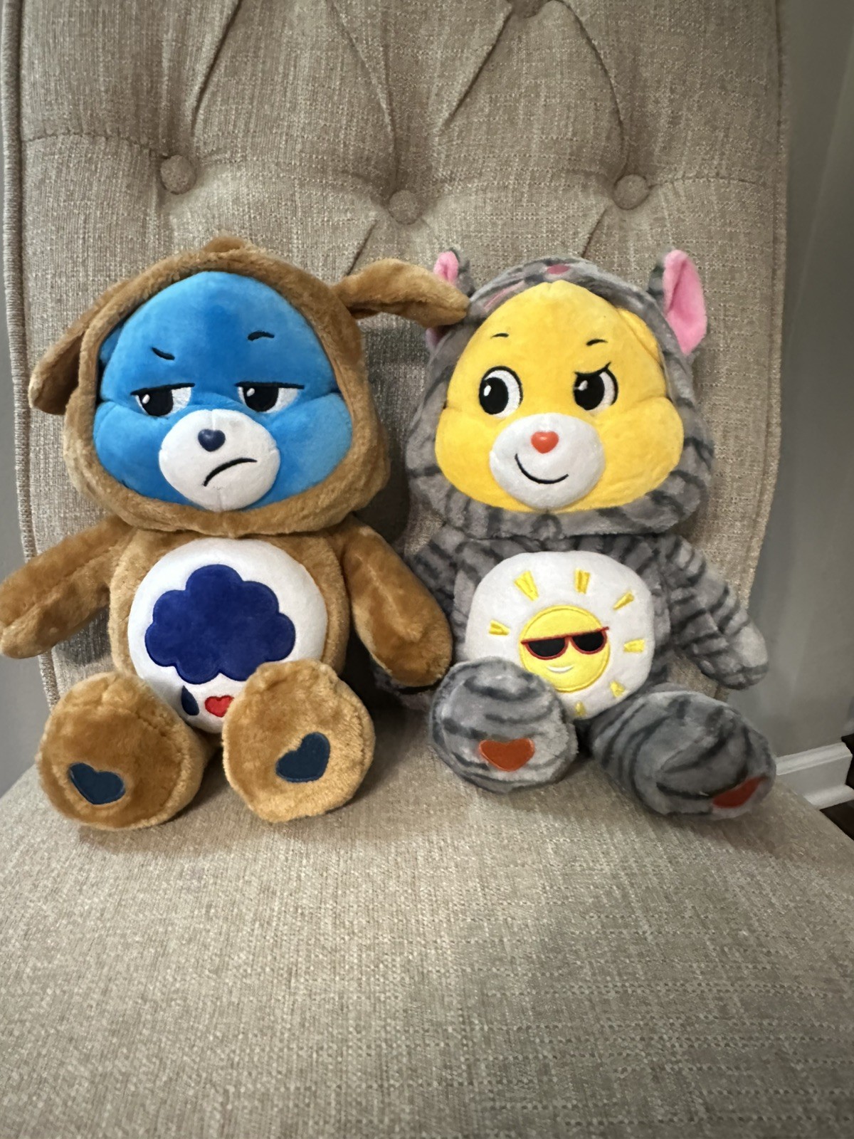 Grumpy and Sunshine CareBear Plush in Excellent Condition