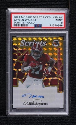 2021 Mosaic Draft Picks Gold Prizm 7/10 Jaylen Waddle PSA 9 Rookie Auto RC 13u1