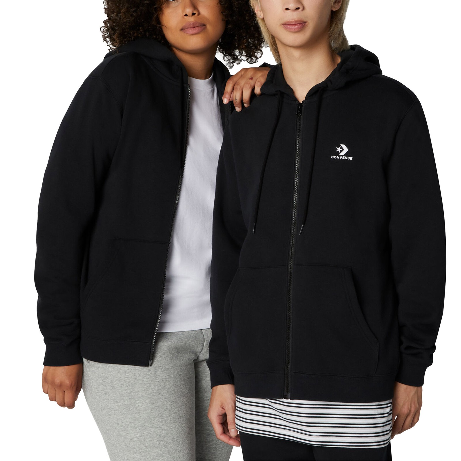 Толстовка Converse mit Reiverschluss с вышитым звездным шевроном Schwarz Code 10790₽