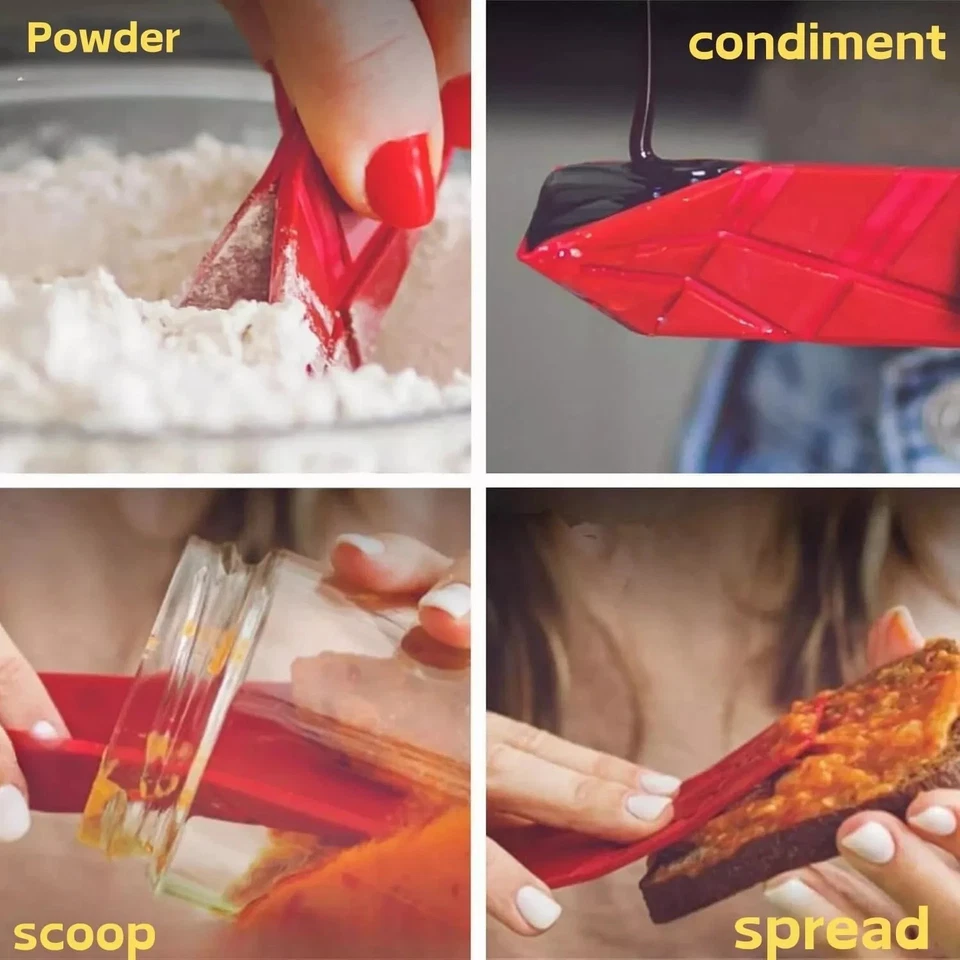 3-in-1 Flat Measuring Spoon 6 Different Sizes Polygons Measuring Spoon Flat - Image 2 of 4