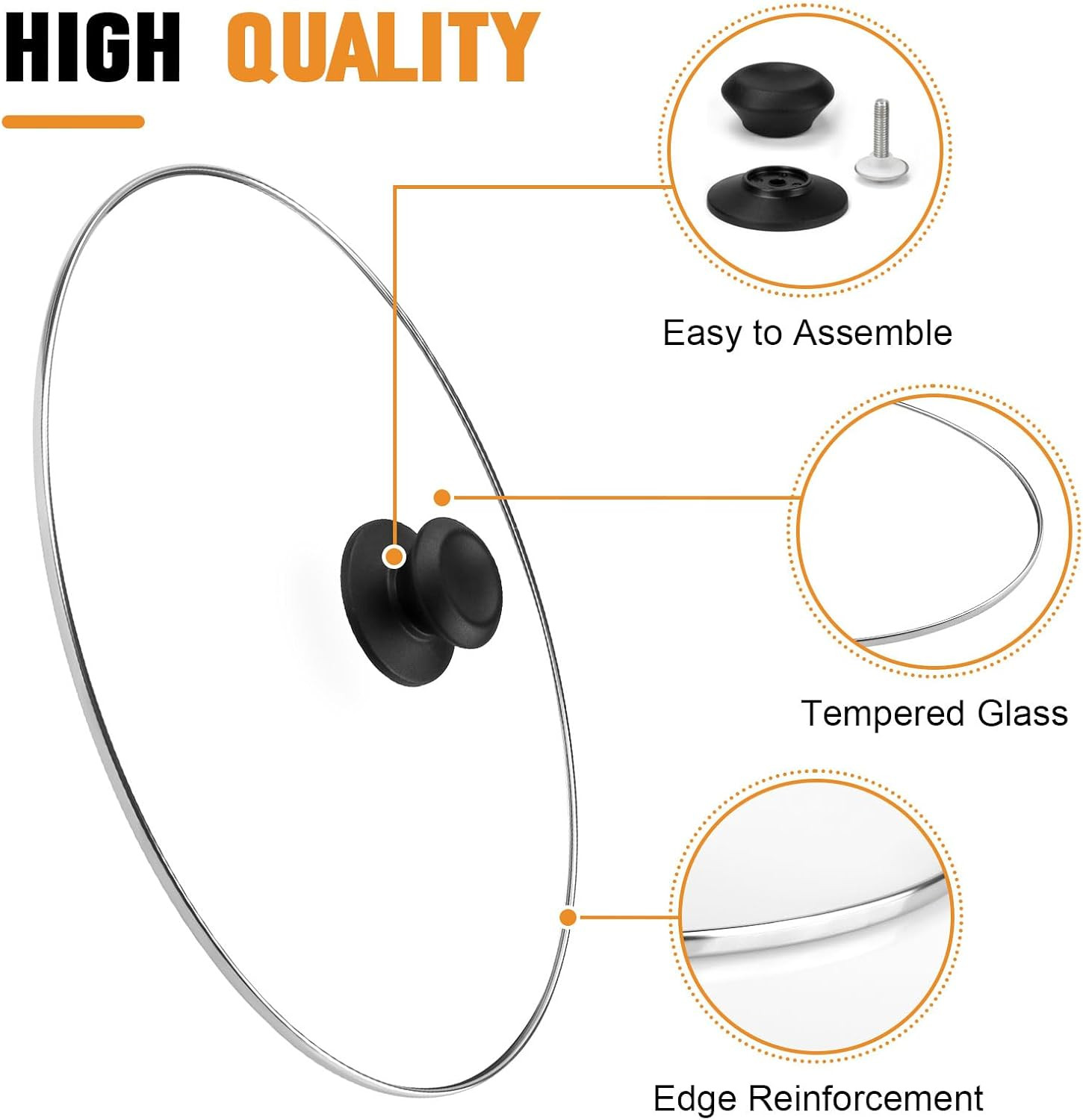 Oval Slow Cooker Lid Large 8 QT Fits for Crock Pot Glass Lids Programmable Beach