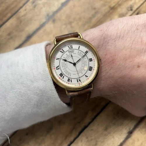 Vintage Seiko 40MM Doctors Pulse Sweeping Seconds Quartz Wrist Watch | 5S21-0A10