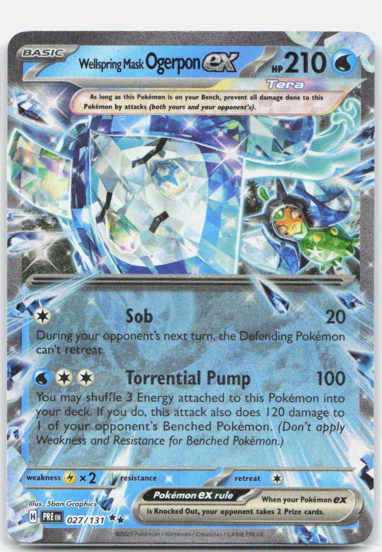 Wellspring Mask Ogerpon ex Holo Double Rare SV: Prismatic Evolutions 027/131 NM