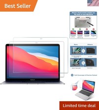 Crystal Clear 9H Tempered Glass for MacBook Air/Pro 13" - 2 Easy Install Packs