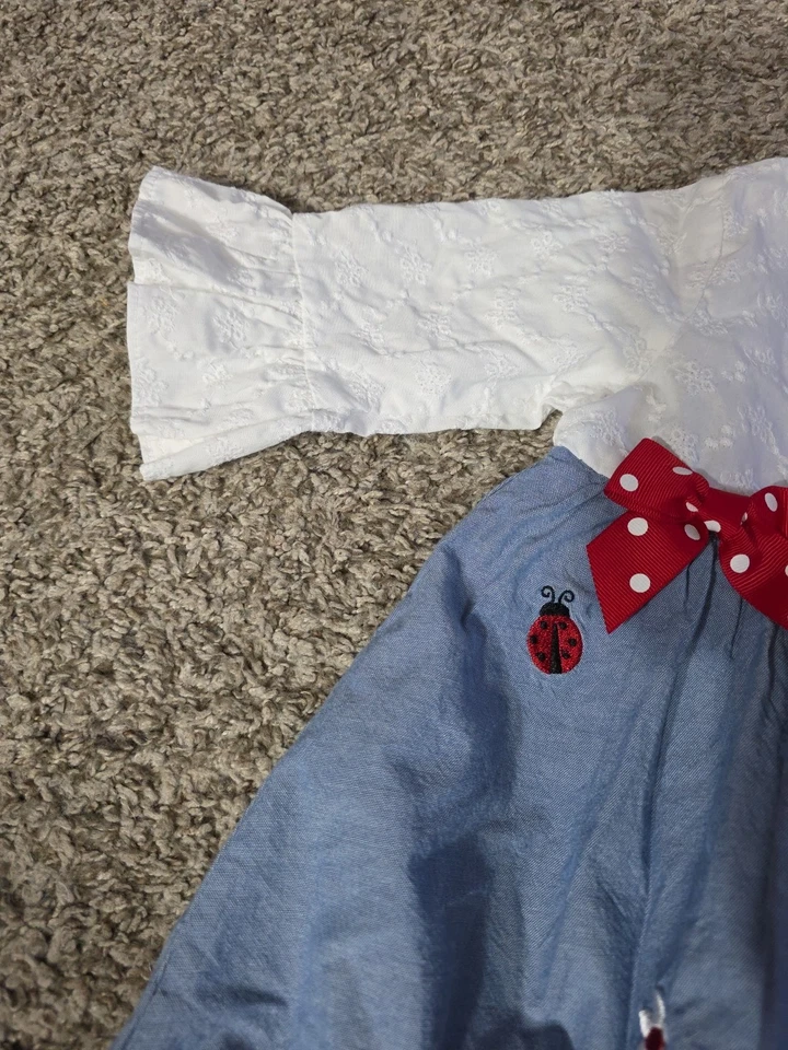 Vestido Goodlad Niñas Ladybug Bubble Bottom Talla 4 Usado en Excelente Condición C16 Foto 4 de 4