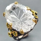 Jewellery 26 ct+ Natural Quartz Ring 925 Sterling Silver Size 8 /R440768