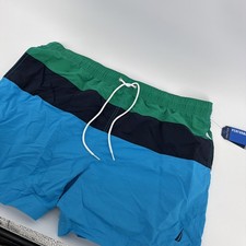 Nautica Men's Green, Aqua Navy Color Block Swim Trunks - XXL 40/42 New