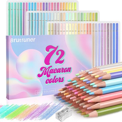 72 Macaron Pastel Colored Pencils Set Soft Core Macaron Colors for Adults Col...