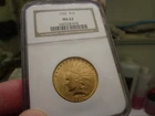 GOLD - 1932 INDIAN HEAD EAGLE NGC MS-62  1/2 OZ  VERY NICE EYE APPEAL FOR  A 62
