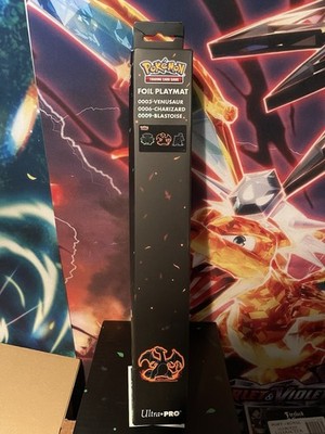 Pokemon TCG Venusaur, Charizard, Blastoise Kanto Neon Foil Ultra Pro  Playmat