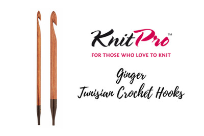KnitPro Ginger Tunisian Single Ended Crochet Hooks Wooden - All Sizes: 3mm-12mm