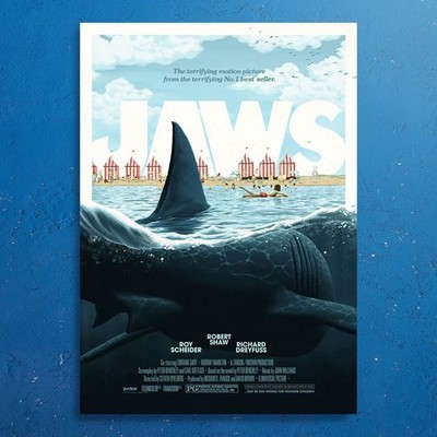 Jaws Movie Poster Vice Press Art Print Steven Spielberg Wall Decor