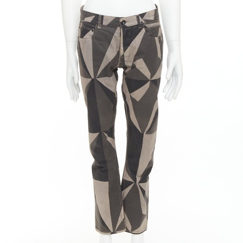 Rick Owens, RICK OWENS DRKSHDW 2013 Vintage Island Geometric Detroit camo polygon pants 29"