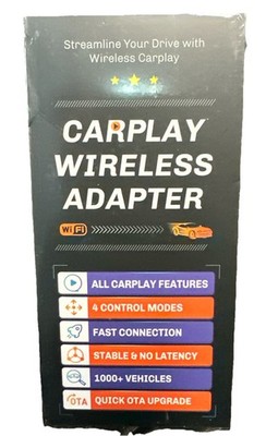  CarPlay Wireless Adapter Bluetooth Wi-Fi Fast Connection Quick OTA Upgrade