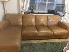 Large Leather Sofa, Single Chair And Footstool Cost Over £5k Sofaology Used