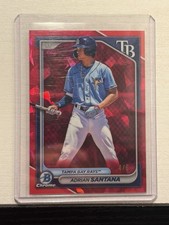 ADRIAN SANTANA 2024 Bowman Chrome Prospects Sapphire Edition Red /5 Rays