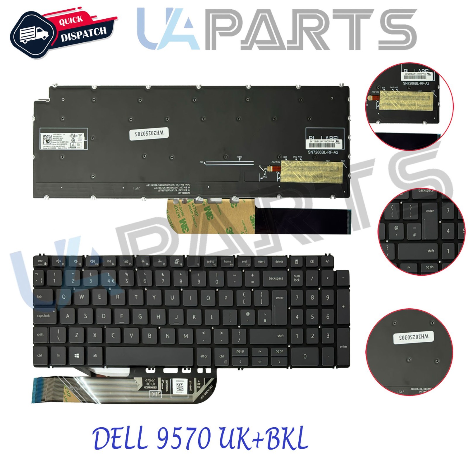 Para Dell XPS 15 9570 9550 9560 9580 Teclado De Portátil De GB con Luz Fondo