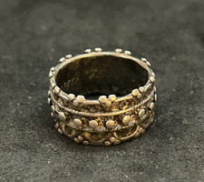 925 Sterling Vintage Ornate Design Band Ring 10mm Sz 6 - 4.91g