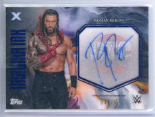 2025 TOPPS EXALTED ROMAN REIGNS INSIGNIA INK ON CARD AUTO BLUE 04/25 ACETATE