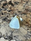 Sterling Silver Mother Of Pearl Ring Big Stone Ring Vintage 925