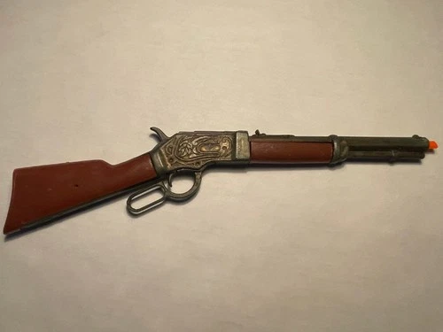 Vintage Marx Western Saddle Rifle Miniature Toy Winchester 30-30 7 1/2"