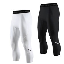 Men's 3/4 Compression Tights Quick Dry Gym Running Performance Pants Fitness