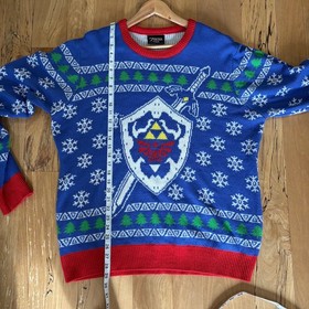 Legend Of Zelda Hylian Shield Nintendo NES Ugly Christmas Sweater Adult 2XL