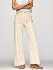 Anthropologie Maeve Size 33 Colette Striped Full Length Wide Leg Pants NWT 158