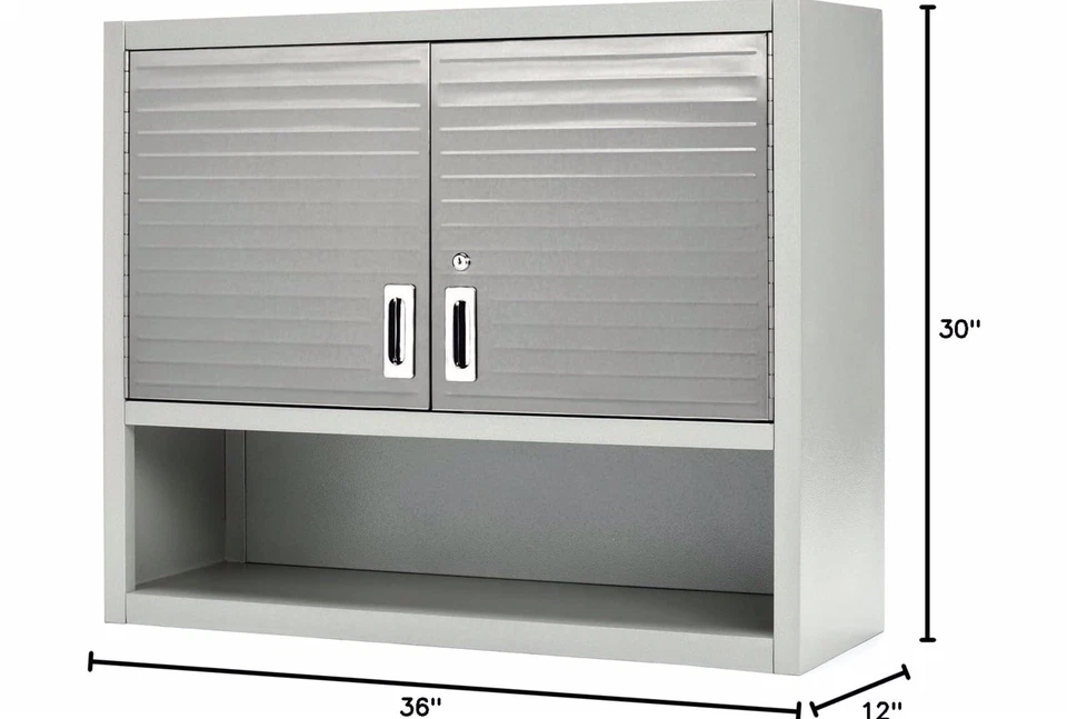 Mueble de pared Sevilla UltraHD ACERO INOXIDABLE 🔐 Cerradura con llave📏 36x30x12” 🛠 Herramientas⚒️ Foto 2 de 4