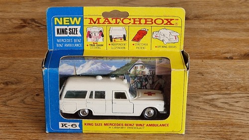 Ambulancia Matchbox King Size K-6 Mercedes Benz 'Binz' muy buen estado embalaje original