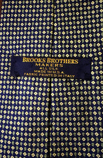 Brooks Brothers Makers Silk Tie Blue Micro Geometric Italian Fabric Made in USA