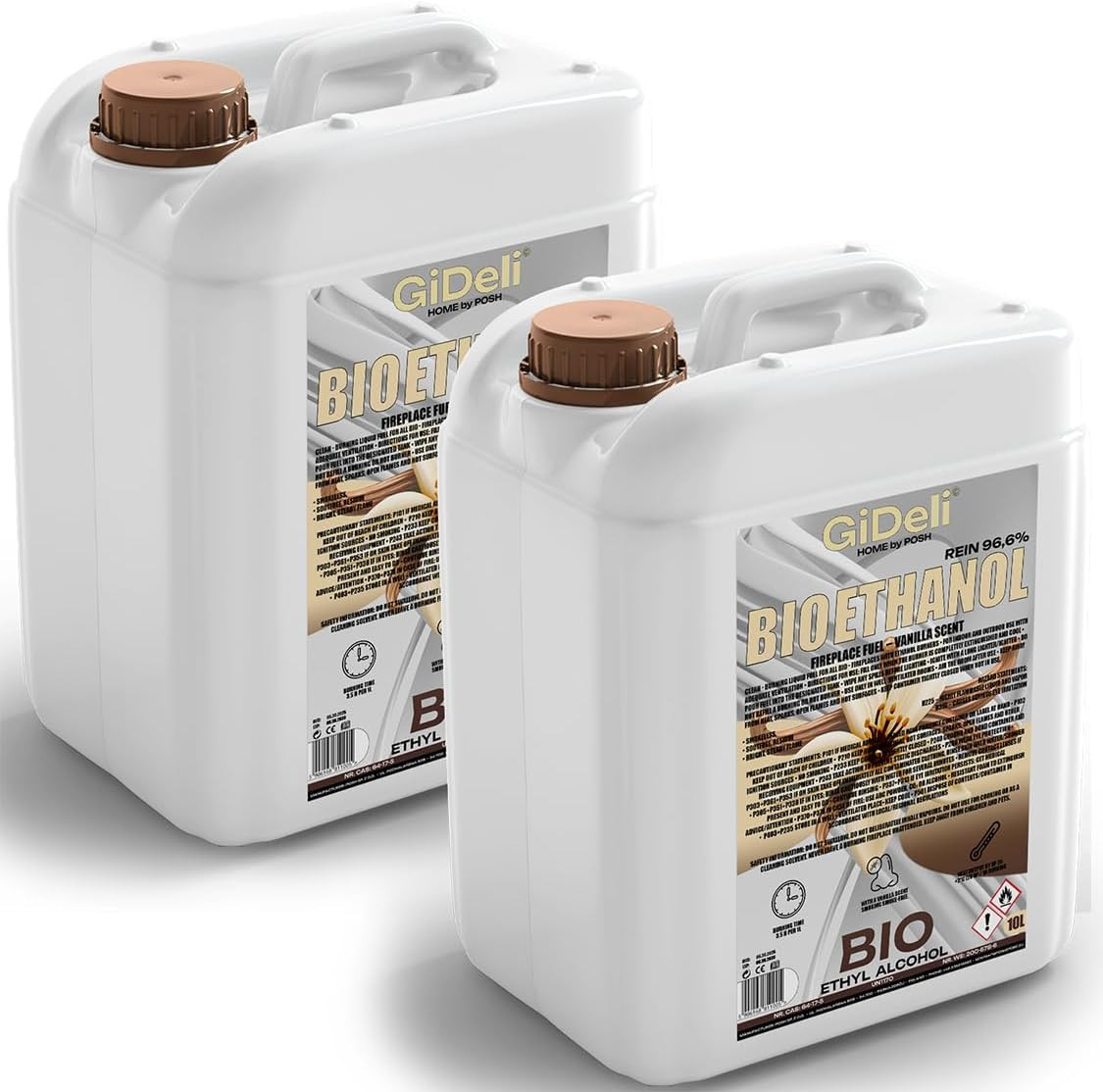 Bioetanolo 96,6% Vaniglia 20 Litri - Etanolo Bio per Camini Senza Canna