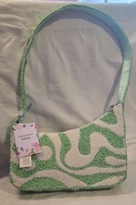 Handcrafted In India Beaded Purse Rare Green Swirl Viral NWT