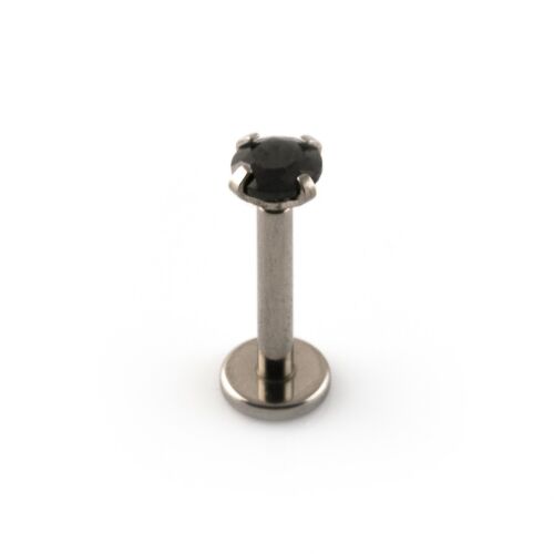 Labret With Gem Lip Piercing Stud Monroe Tragus Helix Internal Thread TITANIUM - Picture 11 of 19