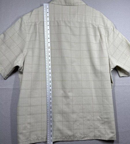 Haggar Shirt Plaid Short Sleeve Button Up Men’s Size 2X Tan Dress Shirt - Picture 3 of 11