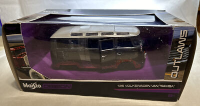 Maisto 1:25 Volkswagen VW Van Samba/ Grey with flames 31022 Diecast Outlaws