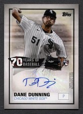 2021 Topps 70 Years of Baseball Autographs #70YA-DD Dane Dunning RC