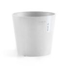 EcoPots Amsterdam In/Outdoor Round Plastic Planter Pot, Pure White, 7"