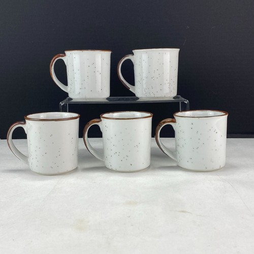 Otagiri Stil Japan gesprenkeltes Steinzeug Blumen Kaffeetasse Becher 5er Set - Bild 3 von 7